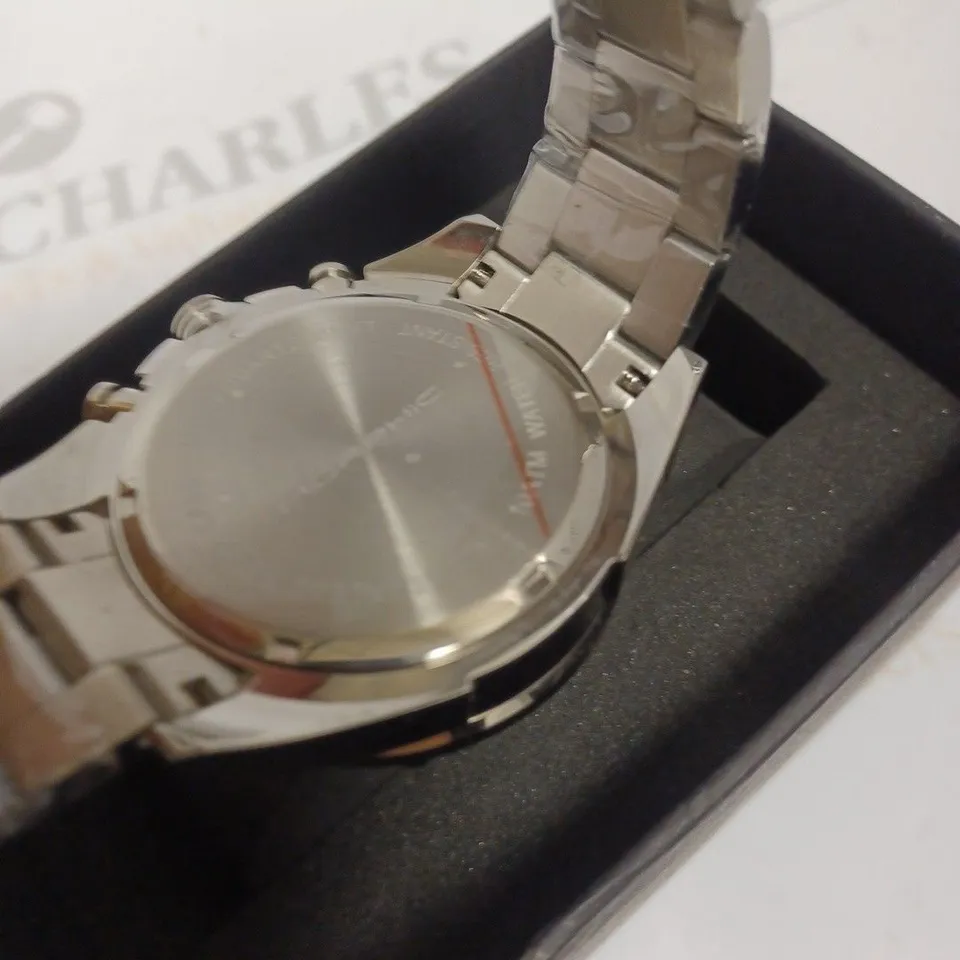 BOXED MORPHIC STAINLESS STEEL SILVER & GREEN WATCH 