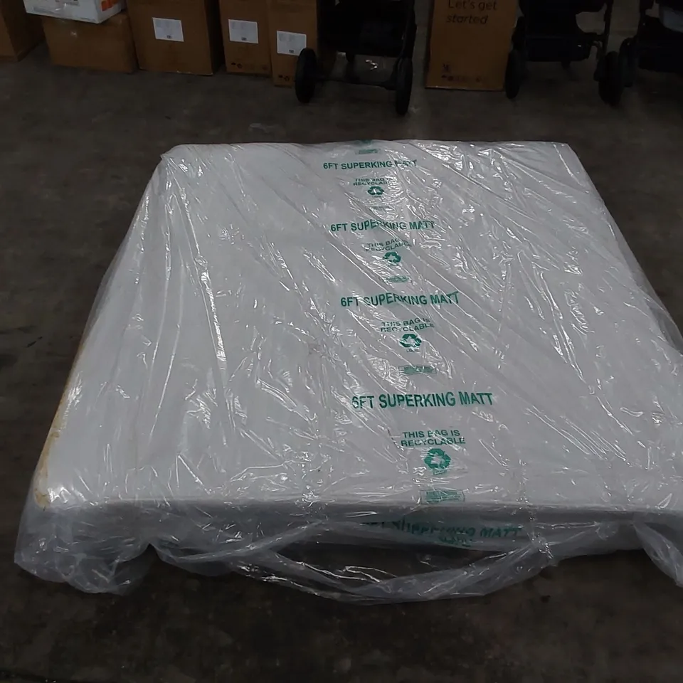 QUALITY BAGGED 6FT SUPERKING HYBRID MEMORY NATURAL OPEN COIL MATTRESS 