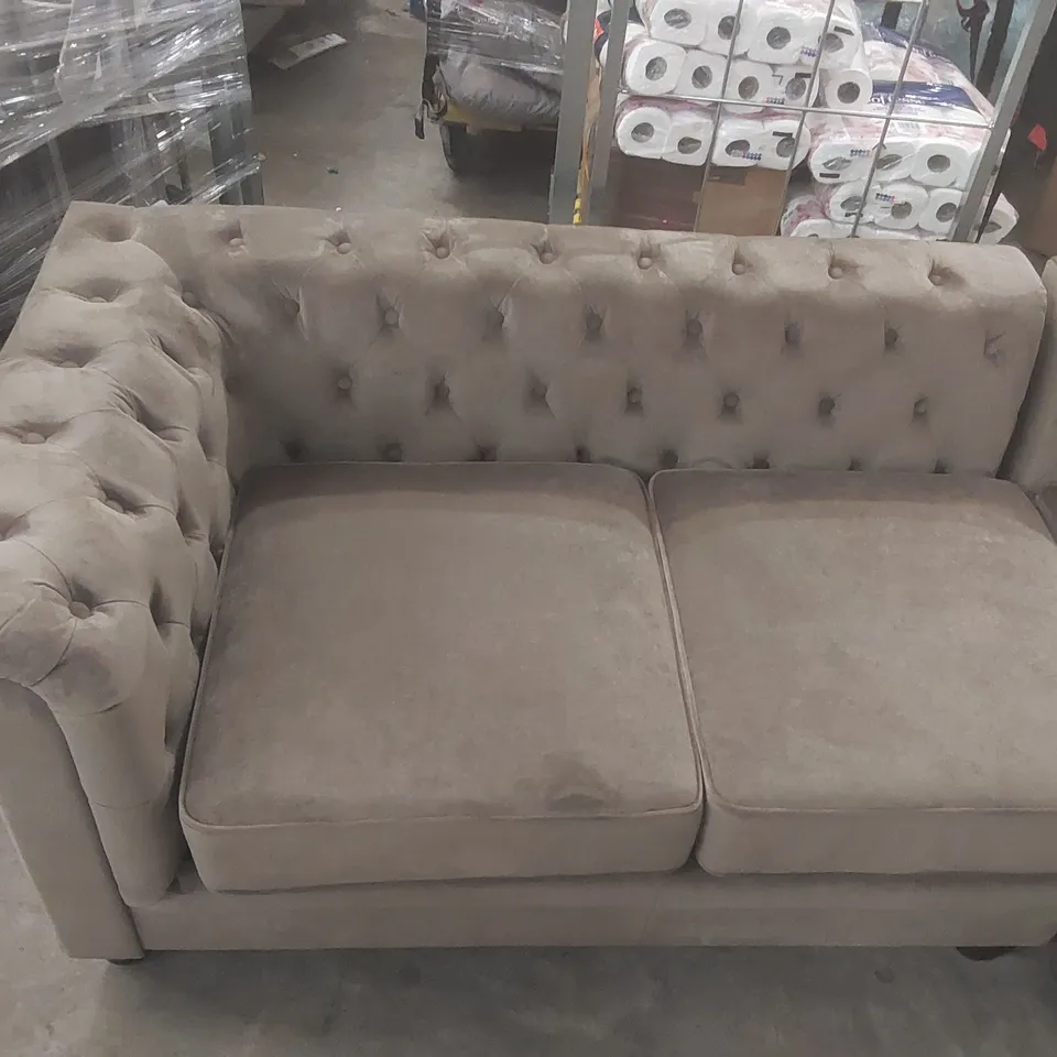 QUALITY DESIGNER VELVET UPHOLSTERED CHESTERFIELD CORNER SOFA