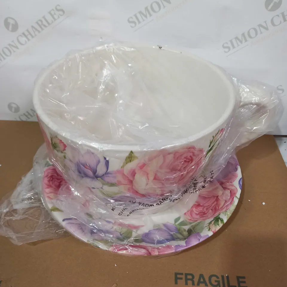 JENNINGS CUP & SAUCER PLANTER - BOUQUET