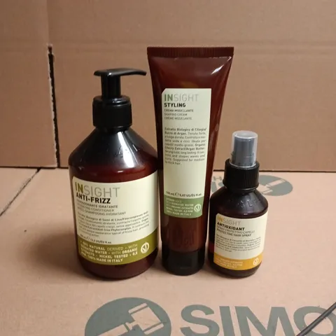 BOX OF 5 INSIGHT HAIRCARE PRODUCTS TO INCLUDE SHAPING CREAM, PROTECTIVE HAIR SPRAY AND HYDRATING CONDITIONER