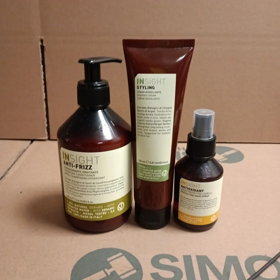 BOX OF 5 INSIGHT HAIRCARE PRODUCTS TO INCLUDE SHAPING CREAM, PROTECTIVE HAIR SPRAY AND HYDRATING CONDITIONER