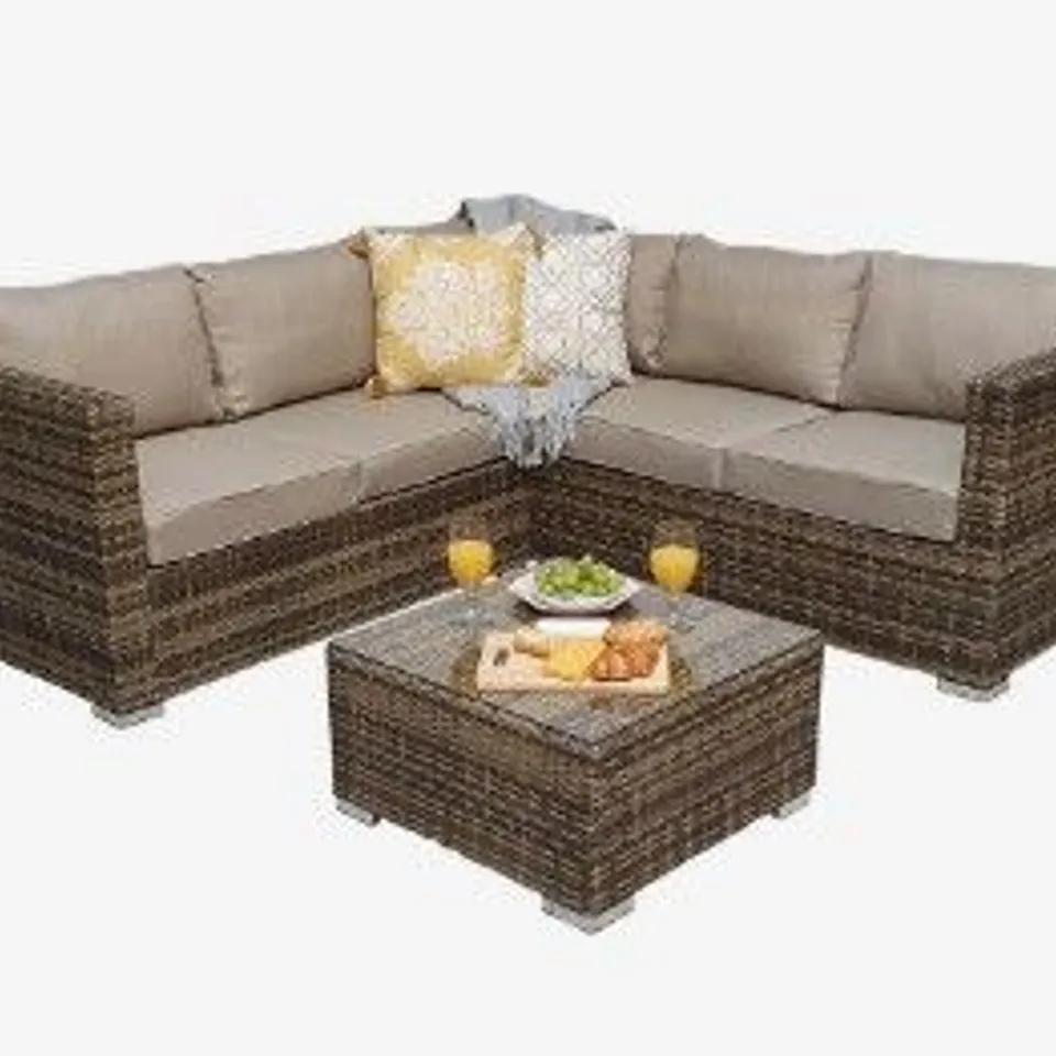 BRAND NEW BOXED GEORGIA CORNER SOFA SET MIXED BROWN RRP £1050