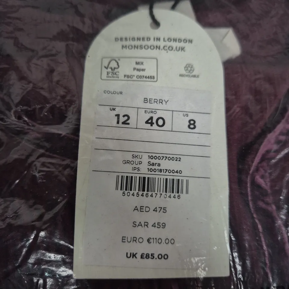 UK 12 MONSOON BERRY – WOMEN'S GARMENT