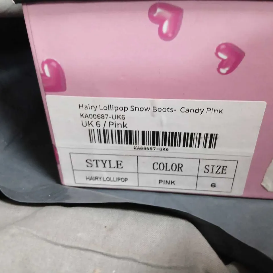 KOI HAIRY LOLLIPOP SNOW BOOTS – CANDY PINK, UK 6