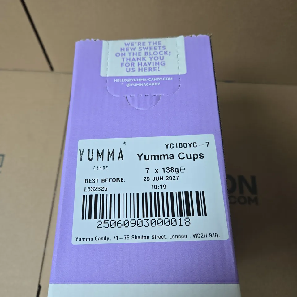 YUMMA CUPS – FRUIT YOGHURT FLAVOURED GUMMIES, 7 X 138G (BEST BEFORE 29 JUN 2027)