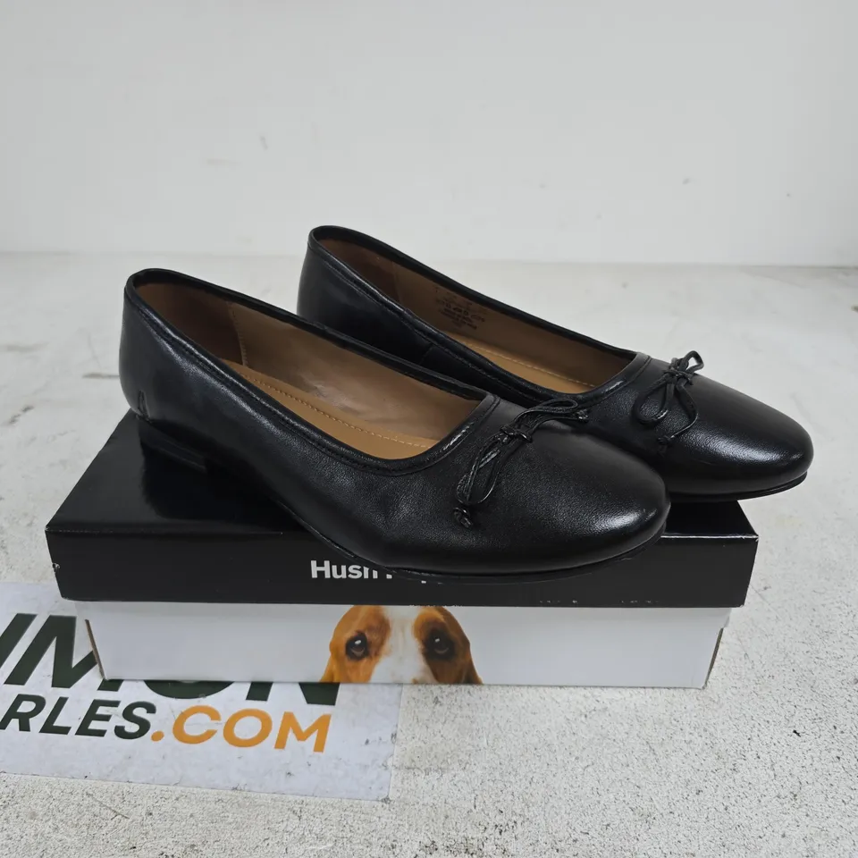 HUSH PUPPIES BLACK NAOMI BALLET SHOES SIZE 7 BOXED