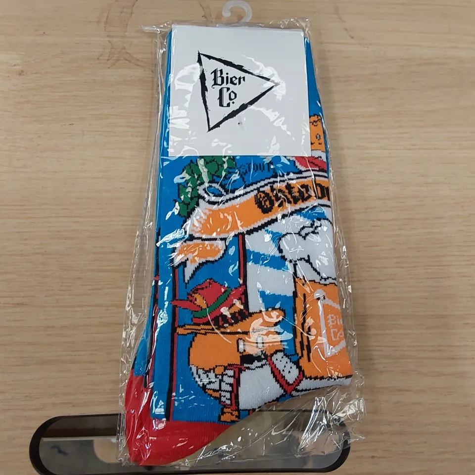 BOX OF BRAND NEW BIER CO OKTOBERFEST SOCKS // APPROXIMATELY 320 PAIRS (1 BOX)