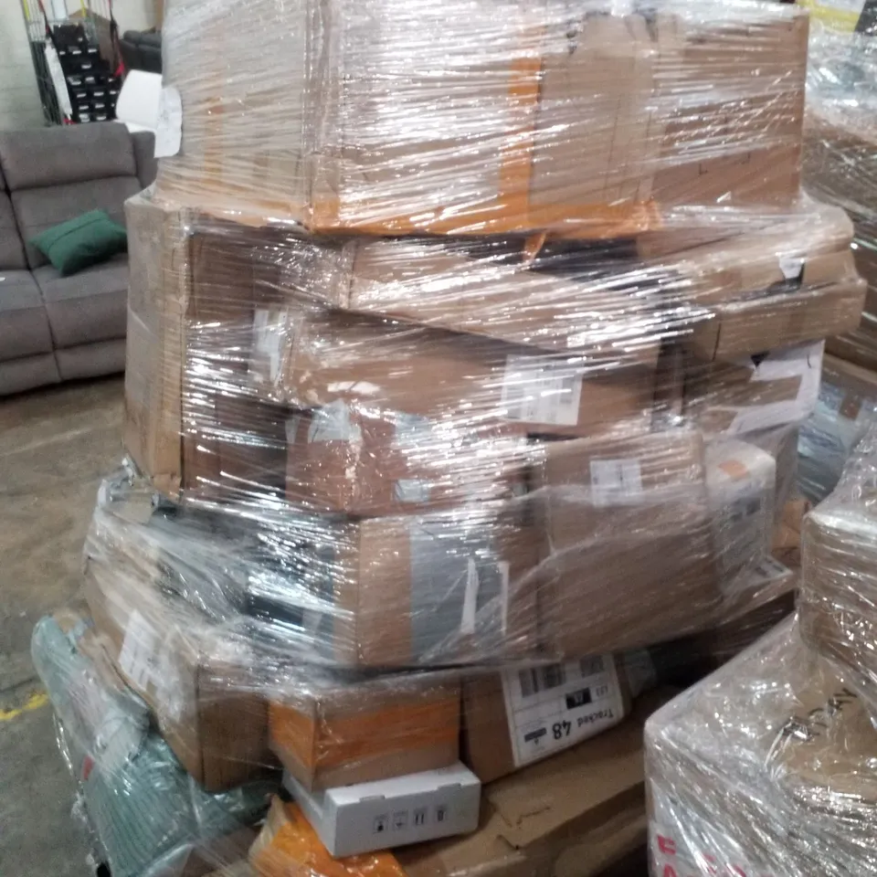 PALLET CONTAINING ASSORTED PRODUCTS INCLUDING AUTOMATIC DOOR OPENER, HANDHELD VACUUM CLEANER, GASOLINE WASHING MACHINE & SET OF LITHIUM ION DRILL BATTERIES