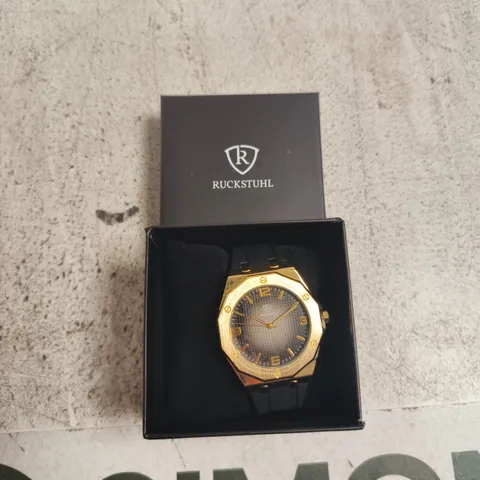 RUCKSTUHL GOLD-TONE WRISTWATCH – BOXED