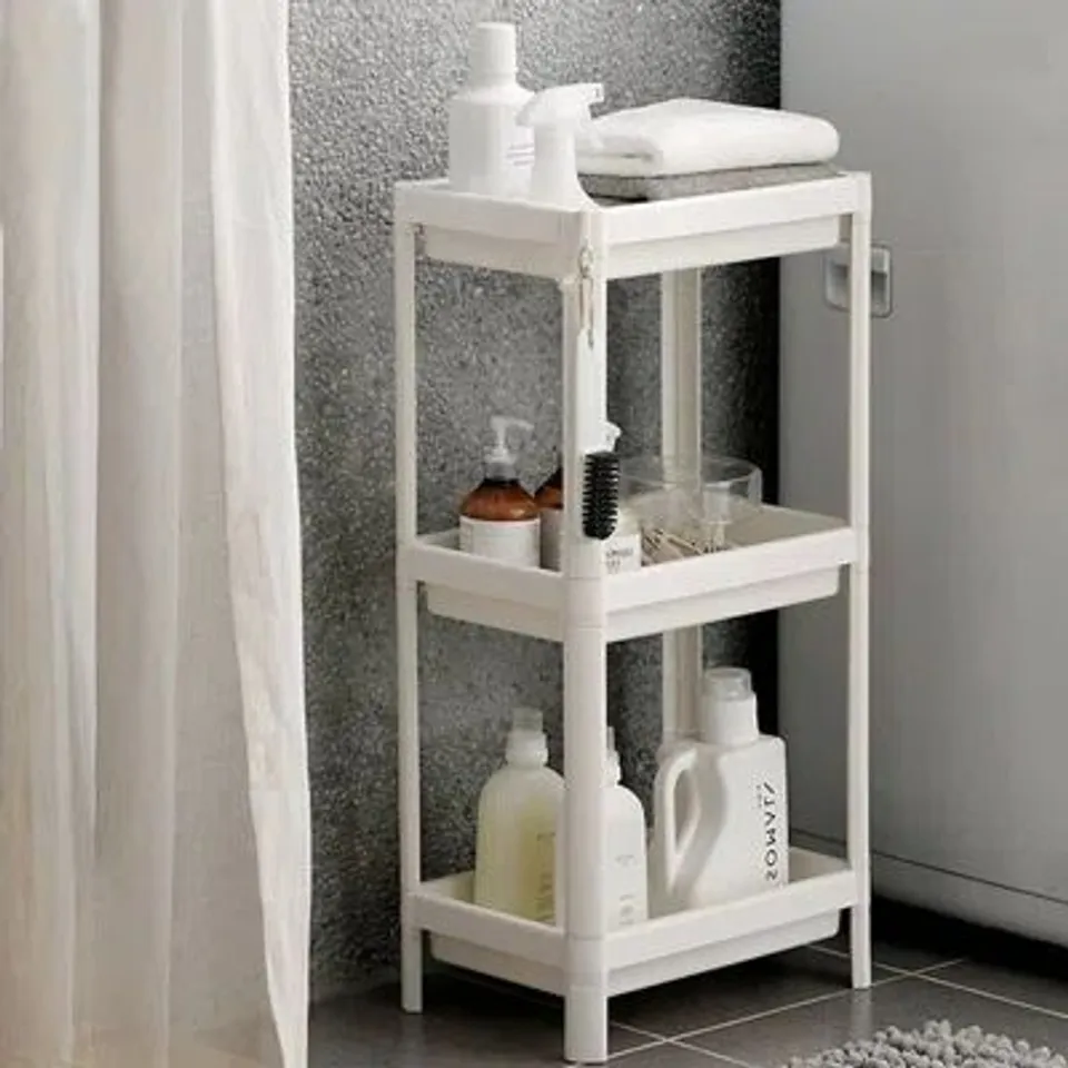 BOXED 3-TIER BATHROOM FLOOR-STANDING SHELF
