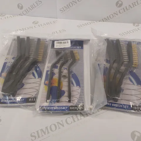 6 BRAND NEW 3PC WIRE BRUSH SETS