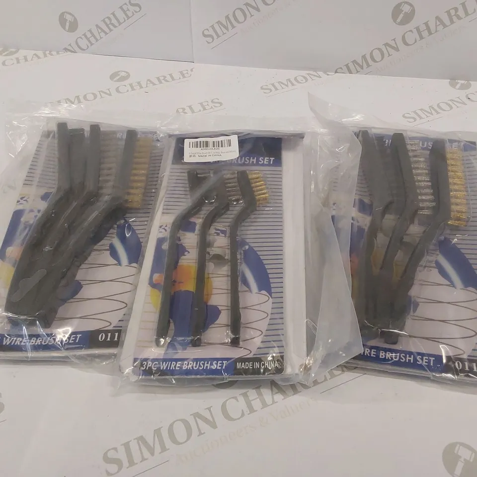 6 BRAND NEW 3PC WIRE BRUSH SETS 