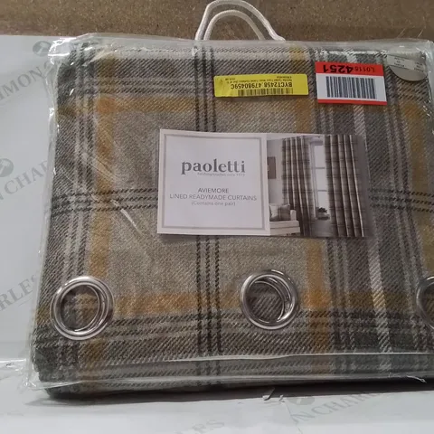 BAGGED PAOLETTI READY MADE LINED CURTAINS 66"×90"