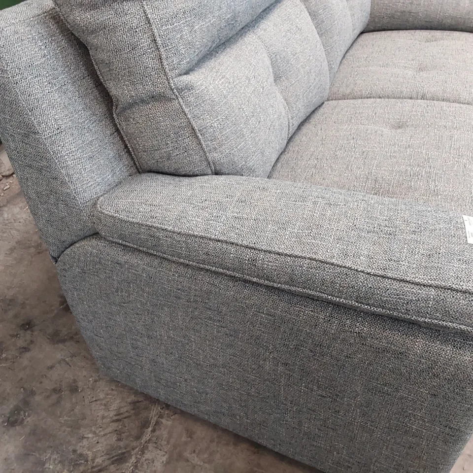 QUALITY BRITISH DESIGNER G PLAN  HANNINGTON THREE SEATER SOFA DAPPLE KINGFISHER FABRIC 