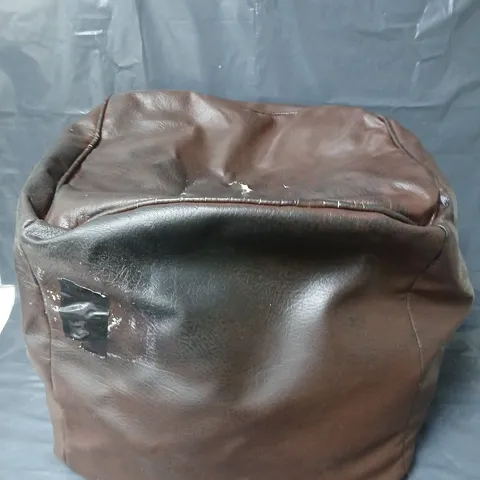 BEAN BAG - LEATHER LOOK - BROWN