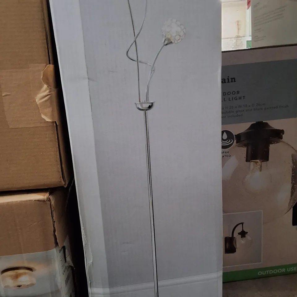 BOXED DUNELM PORTIA FLOOR LAMP - CLEAR ACRYLIC & CHROME
