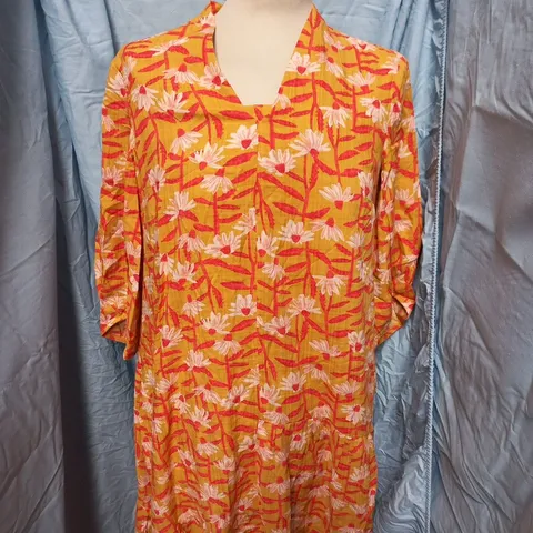 SEASALT CORNWALL WINDBLOWN DRESS – ECHINACEA STEMS, DARK SIENNA (UK 12)