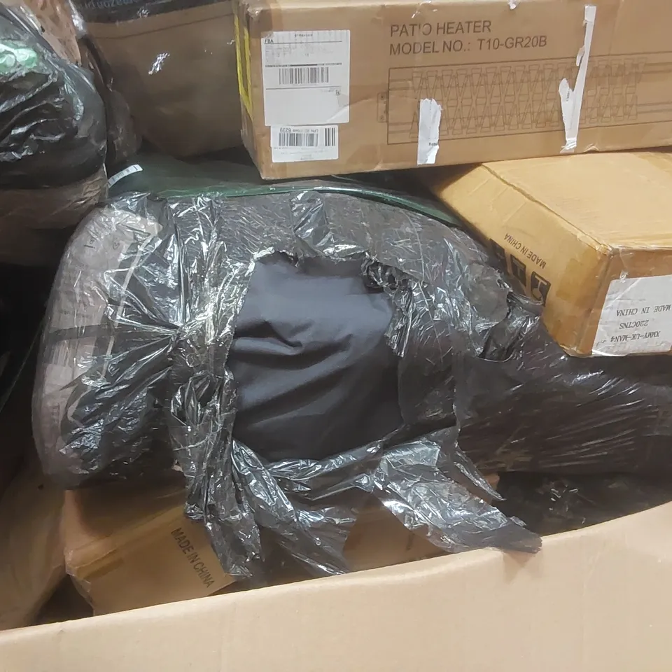 PALLET CONTAINING A LARGE QUANTITY OF ASSORTED ITEMS INCLUDING: PATIO HEATER, BABY FITNESS BLANKET ECT