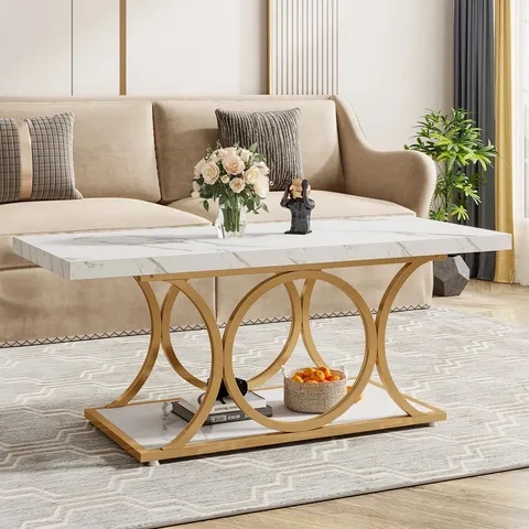 BOXED DORIER OPEN COFFEE TABLE WITH STORAGE