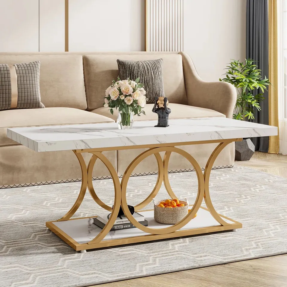 BOXED DORIER OPEN COFFEE TABLE WITH STORAGE
