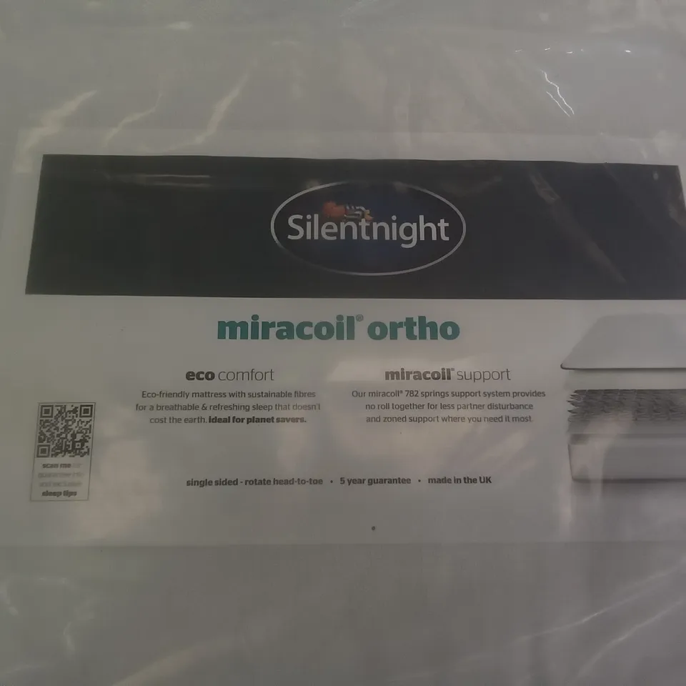 QUALITY BAGGED 5' KINGSIZE SILENTNIGHT ECO COMFORT MICROCOIL ORTHO MATTRESS