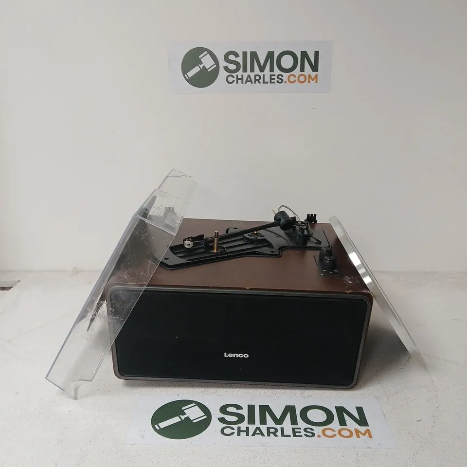 LENCO TURNTABLE - DAMAGED TURNTABLE & LID