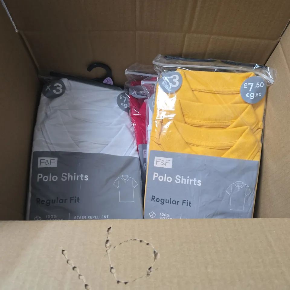 LOT OF 16 3-PACKS OF KIDS POLO SHIRTS IN VARIOUS COLOURS - UNCHECKED SIZES