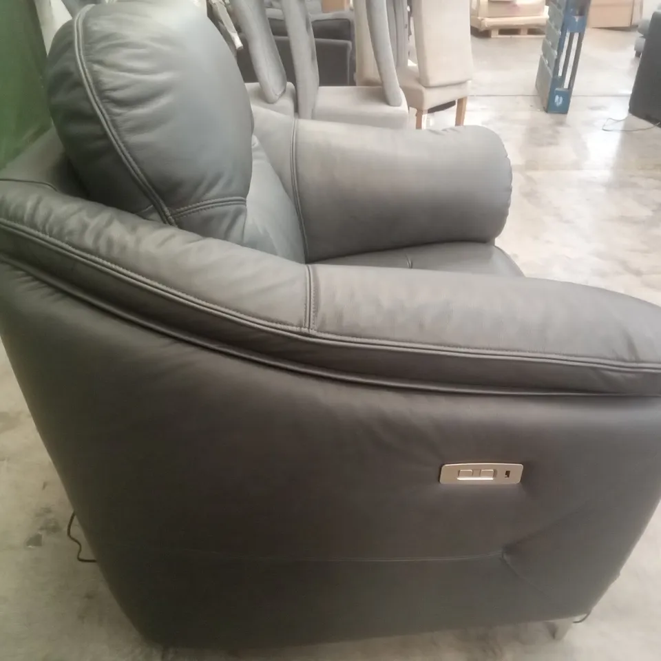DESIGNER G PLAN MADE JACKSON ELECTRIC RECLINER CHAIR - CAMBRIDGE PETROL BLUE LEATHER 