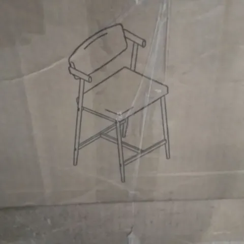 BOXED COUNTER HEIGHT BAR STOOLS SET OF 2 WITH ARMS 