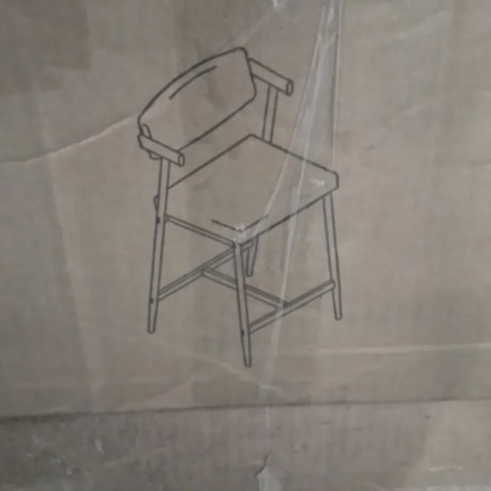 BOXED COUNTER HEIGHT BAR STOOLS SET OF 2 WITH ARMS 