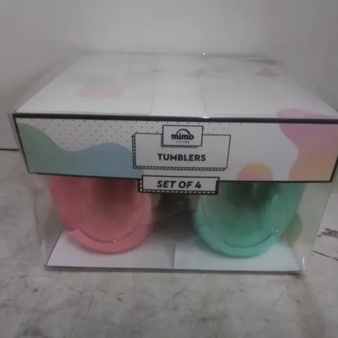 BOXED 17 STORIES BURNSVILLE 4-PIECE 470ML PLASTIC DRINKING TUMBLERS  - MULTICOLOURED 