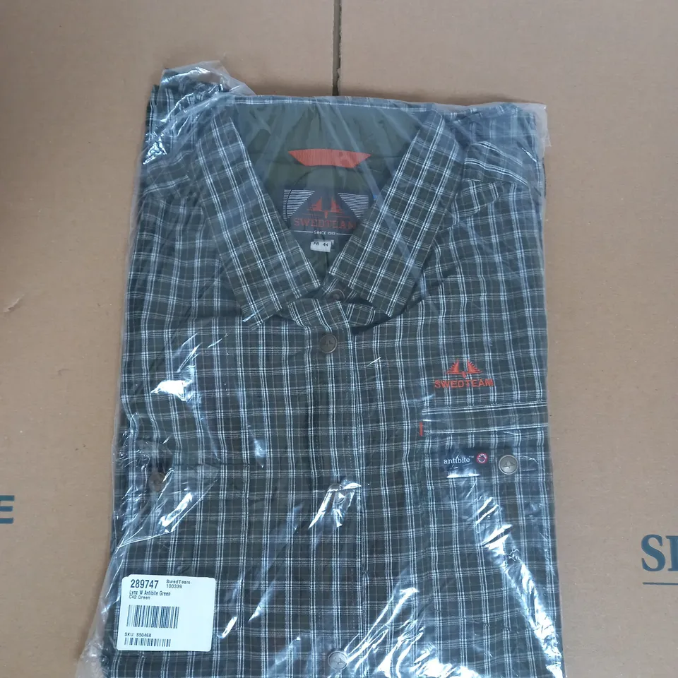 SWEDTEAM LYNX ANTIBITE SHIRT IN GREEN PLAID SIZE EU 42