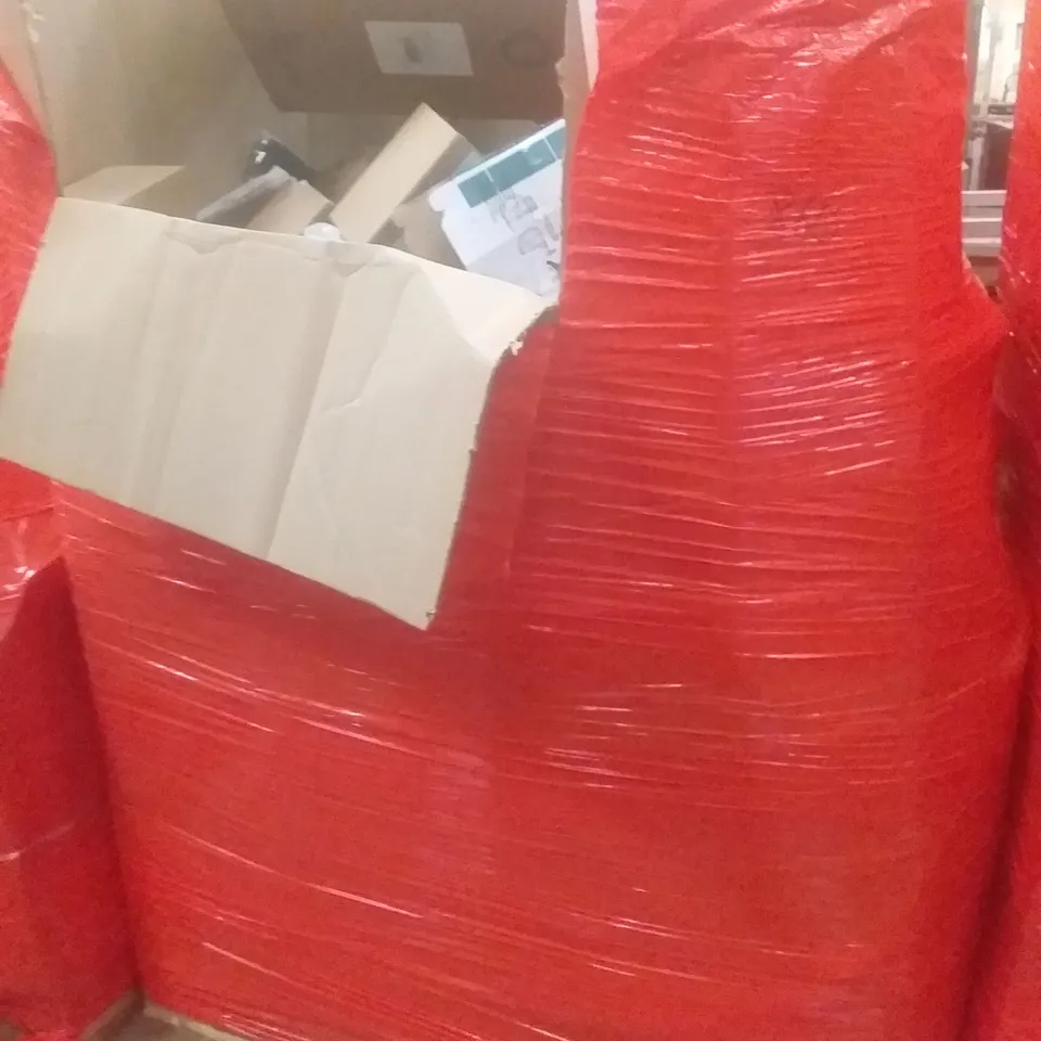 PALLET OF ASSORTED ITEMS INCLUDING AUTOMATIC TRASH CAN, CAKE DECORATING KIT, ELECTRIC KETTLE