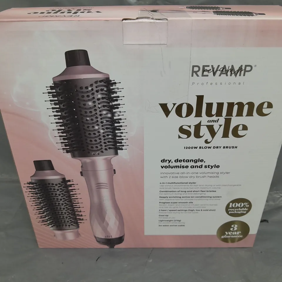 BOXED REVAMP PROFESSIONAL VOLUME AND STYLE 1200W BLOW DRY BRUSH 