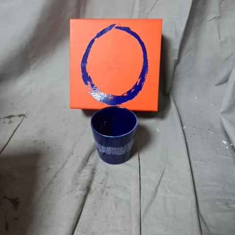 SERAX OTTOLENGHI COFFEE CUPS – LAPIS LAZULI WITH SWIRL-STRIPE WHITE, BOXED-SET OF 4 