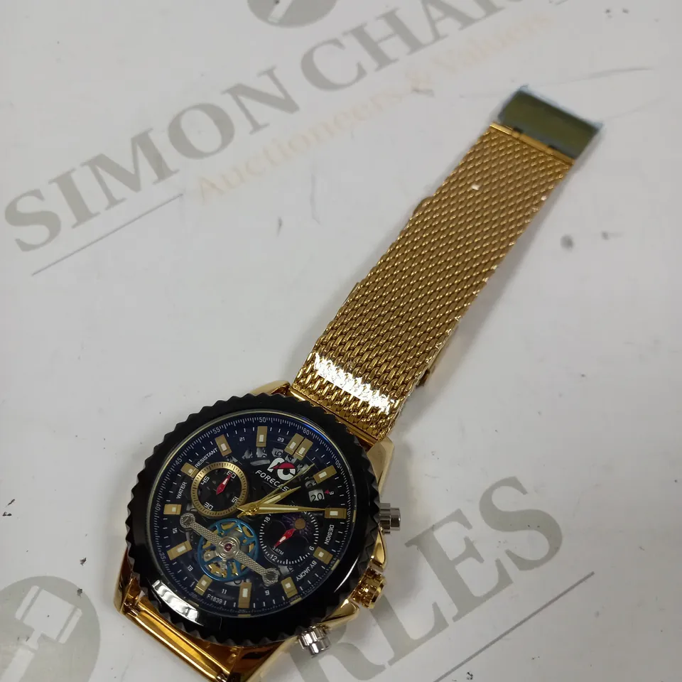 FORECAST MENS GOLD STRAPPED CHRONOGRAPH WATCH