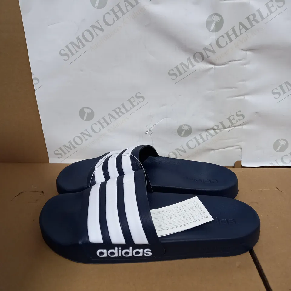 BOXED PAIR OF ADIDAS SLIDERS SIZE 7
