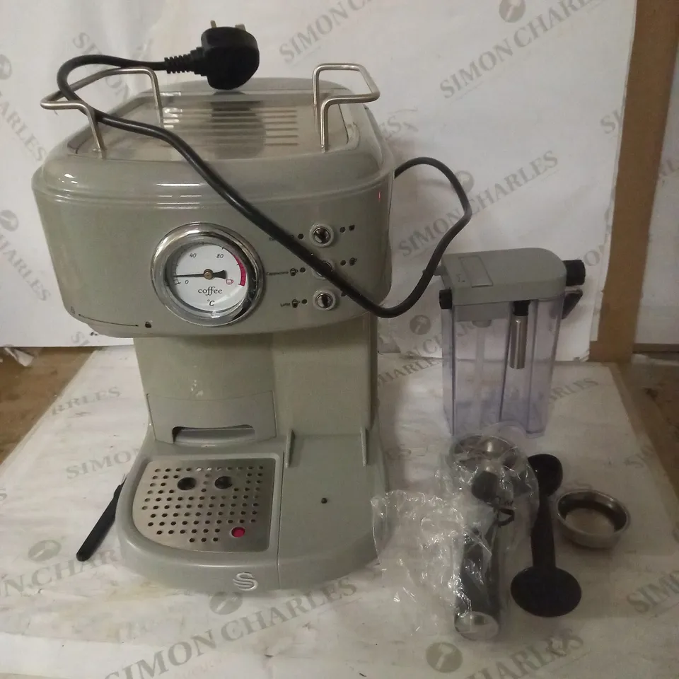 SWAN RETRO GREY ESPRESSO COFFEE MACHINE