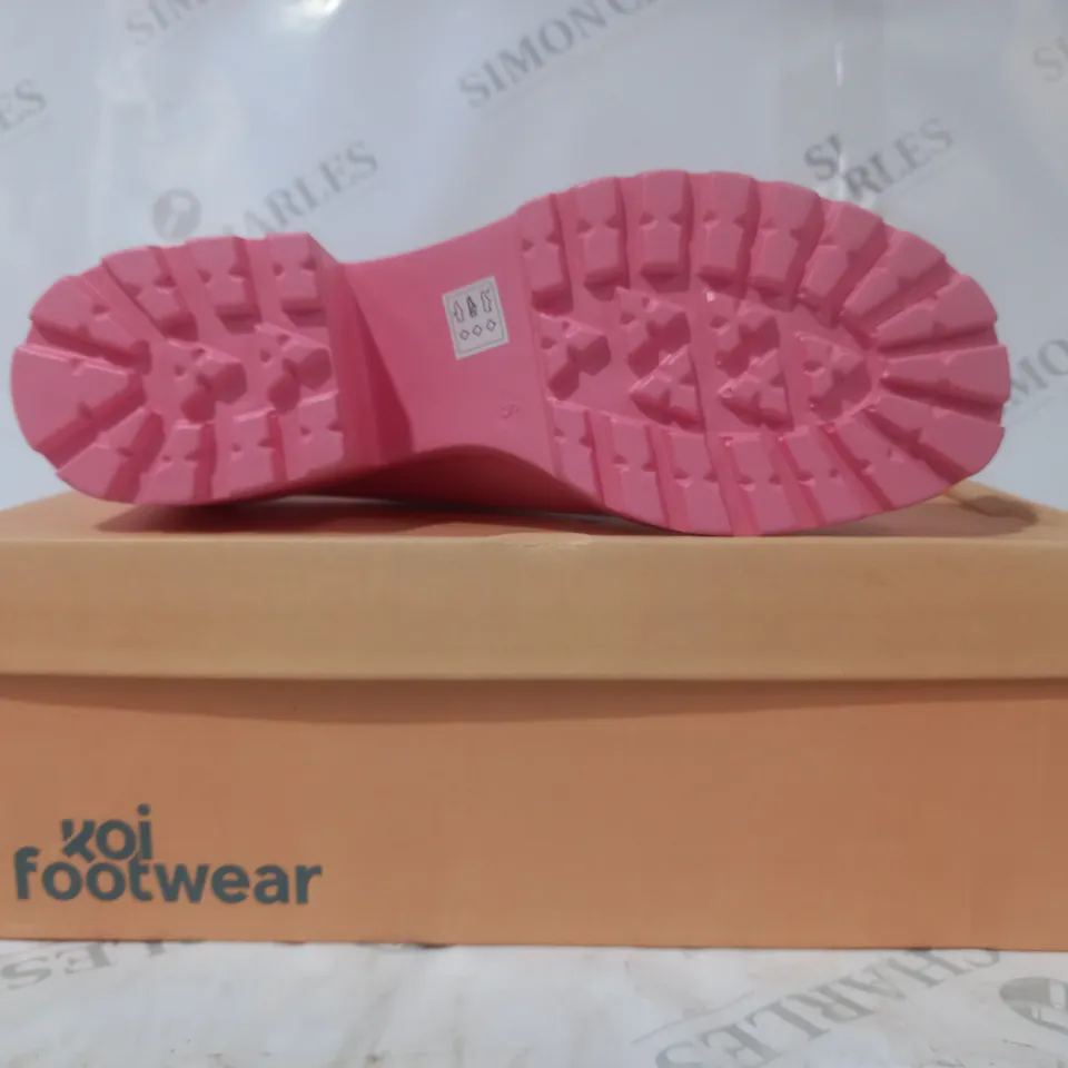 BRAND NEW BOXED PAIR OF KOI RASPBERRY SORBET SLIP ON CHUNKY SHOES IN PINK UK SIZE 5
