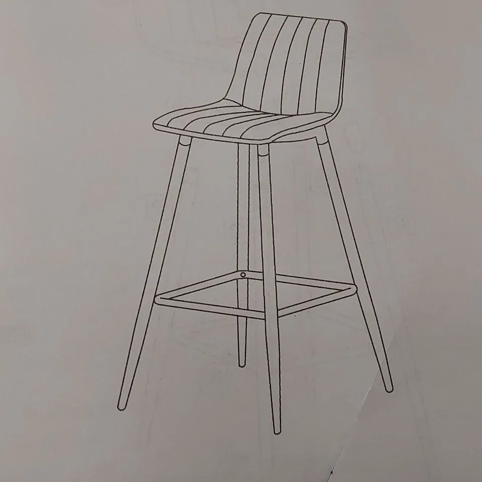 BOXED SET OF 2 CLIPOP GREEN VELVET BAR STOOLS (1 BOX)