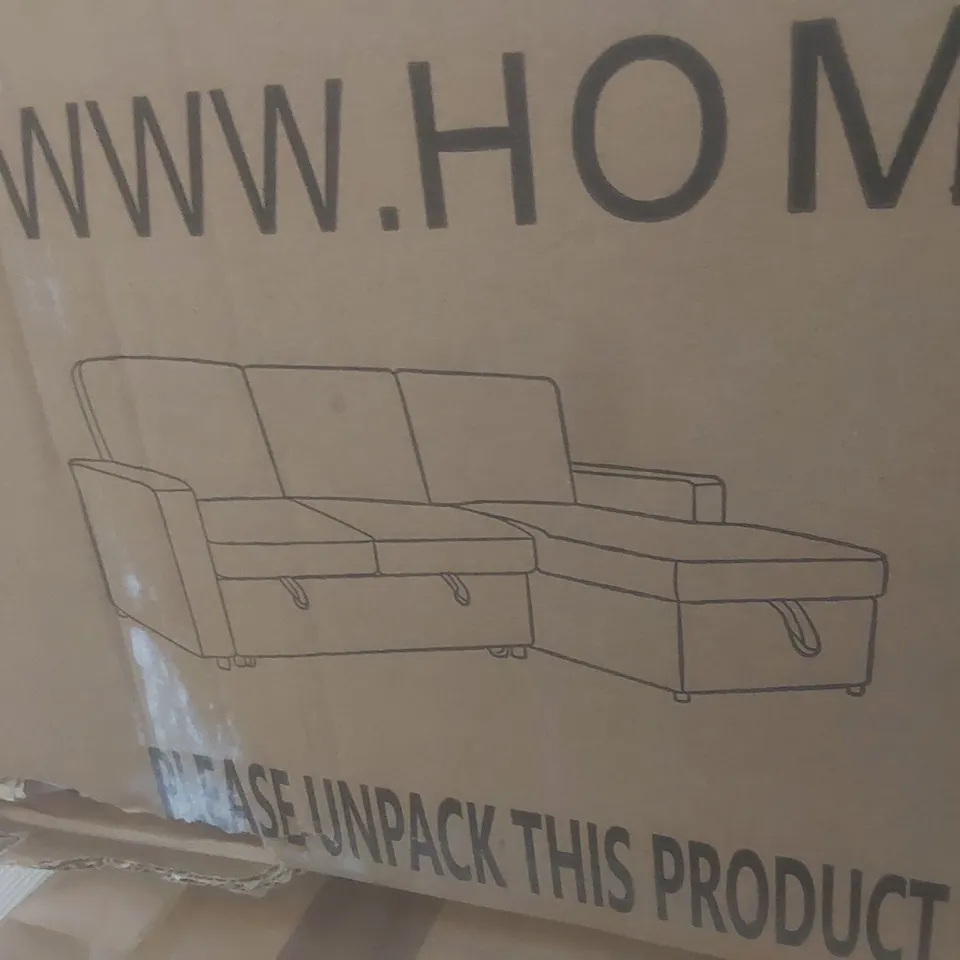 BOXED DORSET 3 SEATER PULL-OUT REVERSIBLE CHAISE SOFA (2 BOXES)