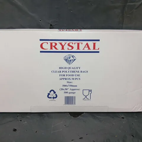 CRYSTAL CLEAR POLYTHENE FOOD BAGS - 50 PIECES 