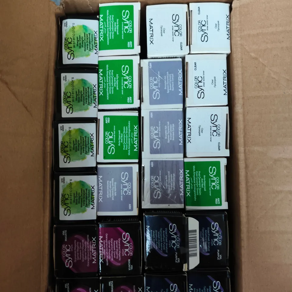 APPROXIMATELY 20 ASSORTED MATRIX SO COLOUR SYNC HAIR COLOURS