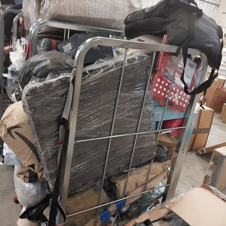 CAGE OF ASSORTED CONSUMER PRODUCTS/FURNITURE PARTS (CAGE NOT INCLUDED)