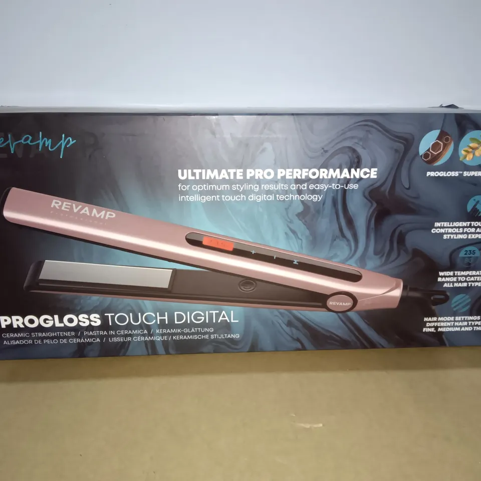 BOXED REVAMP PROGLOSS TOUCH DIGITAL CERAMIC STRAIGHTENER 