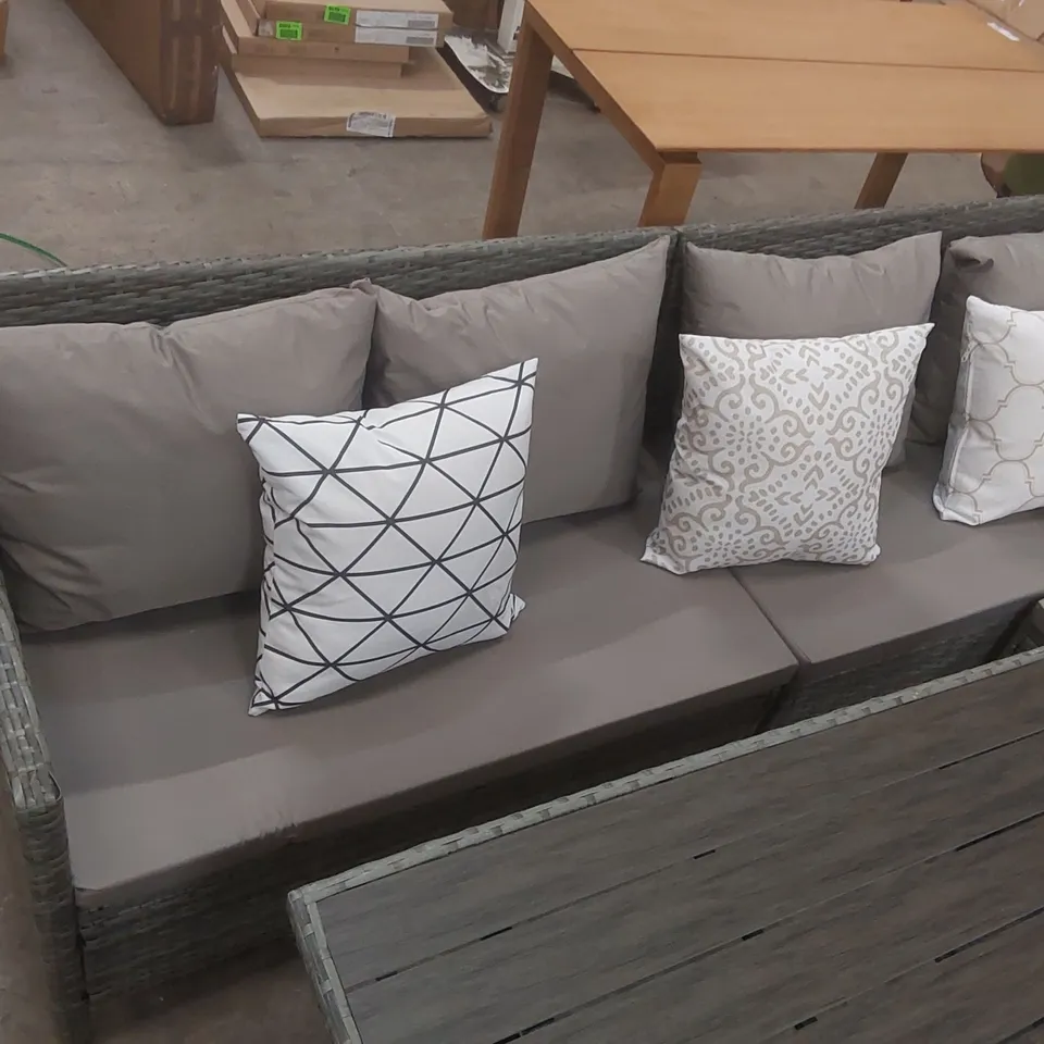 AARAVJIT RATTAN WICKER 9 - PERSON SEATING GROUP WITH CUSHIONS