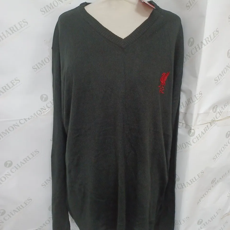 LIVERPOOL FC V NECK JUMPER IN BLACK SIZE XXL