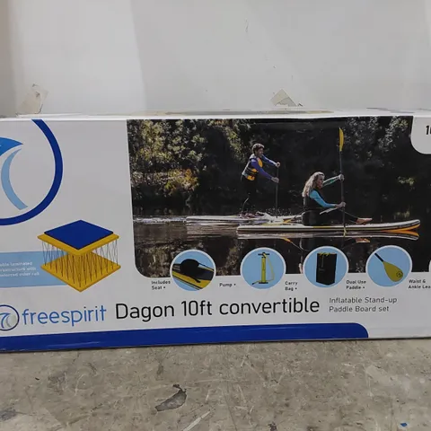 BOXED FREESPIRIT DAGON 10FT CONVERTIBLE INFLATABLE STAND-UP PADDLE BOARD SET (1 BOX)