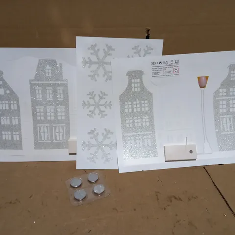 SANTA EXPRESS PRELIT GLITTER WINDOW STICKERS